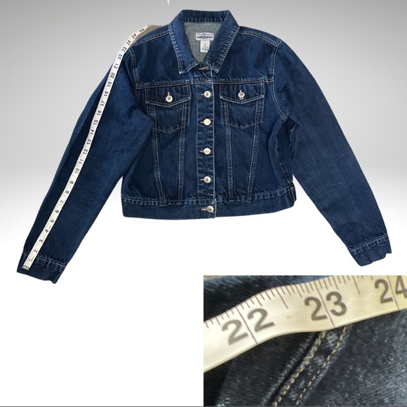 Anchor Dark Blue Denim Jacket Button Up Front - Picture 9 of 12